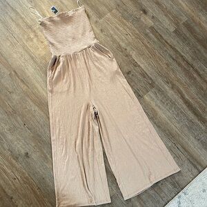 NWT Love Tree tan jumpsuit
